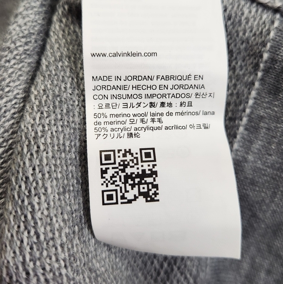 Calvin Klein Mens Merino Wool Blend V-Neck Pullover Sweater Gray Sz Large - Picture 8 of 10